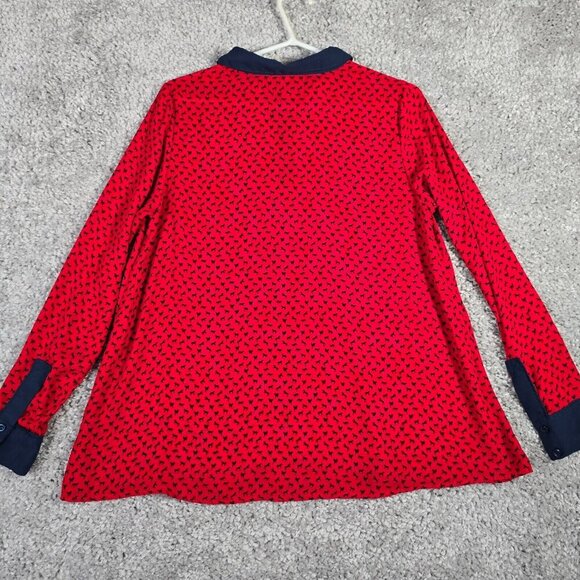 Free‎ People Womens Horse Print Long Sleeve Top Size Small Equestrian Preppy - Picture 12 of 13